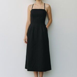 Wild Fable Junior Teens Black Adjustable Spaghetti Straps Midi Dress Size 4